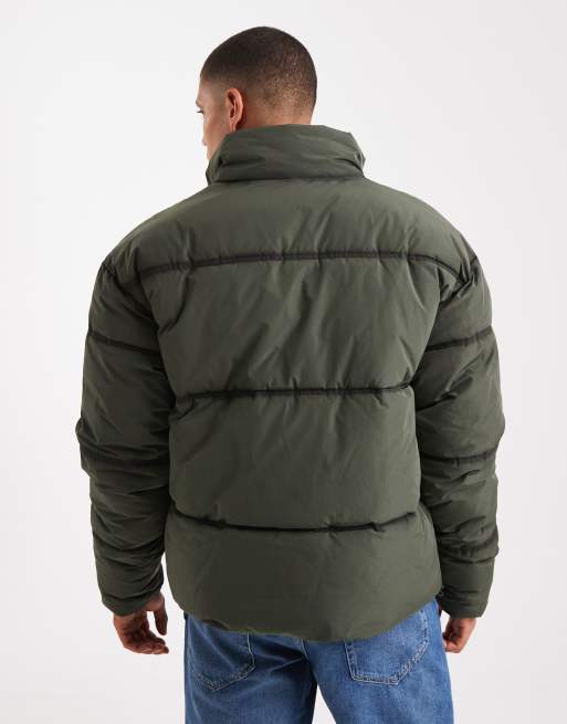 Cotton On cropped puffer jacket in storm green, 3 of 5
