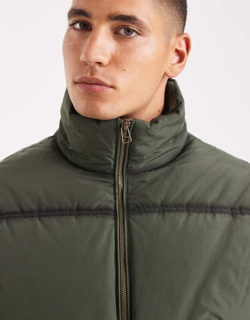Cotton On cropped puffer jacket in storm green, 5 of 5
