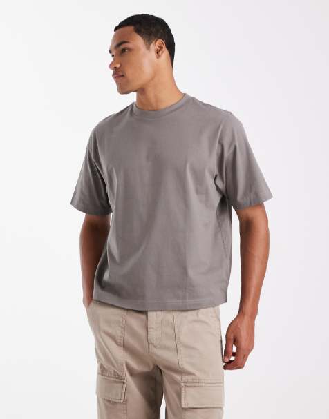 Cotton On - Cropped T-shirt in leisteengrijs - view 1