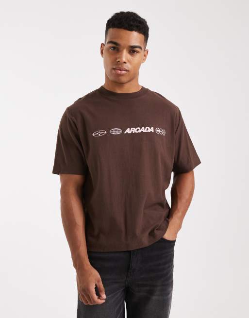 Cotton On - Cropped T-shirt met grafische print in chocoladebruin, 3 van 5