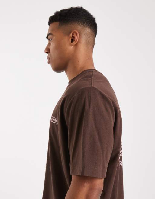 Cotton On - Cropped T-shirt met grafische print in chocoladebruin, 4 van 5