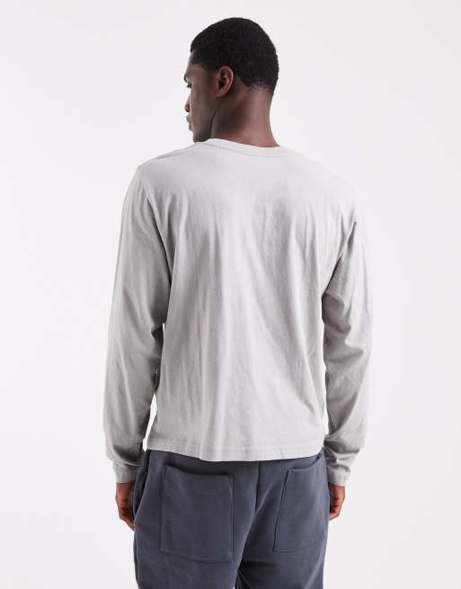 Cotton On - Cropped T-shirt met lange mouwen in grijs, 3 van 5