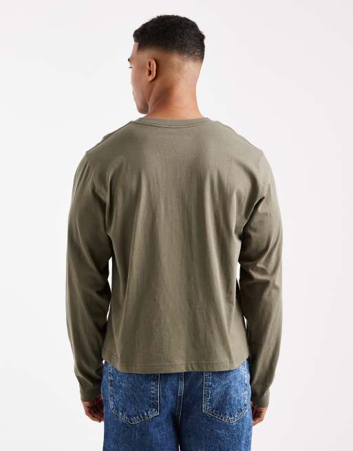 Cotton On - Cropped T-shirt met lange mouwen in groen, 3 van 5