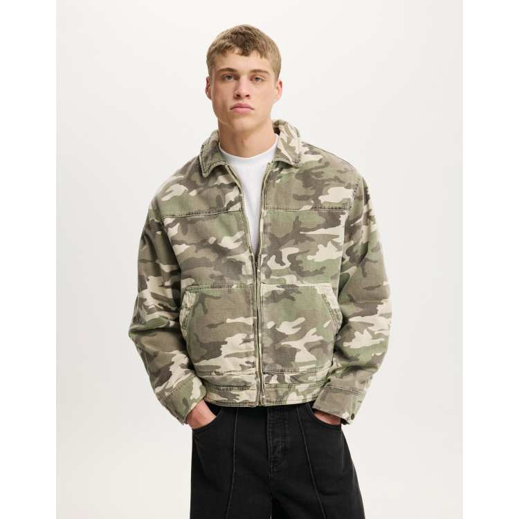 Cotton On Cropped worker jacket in beige | ASOS