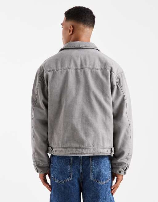 Cotton On cropped worker jacket in gray | ASOS