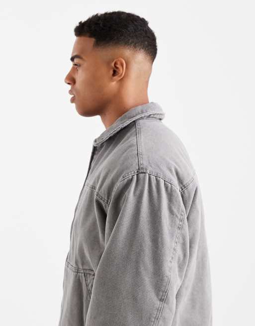 Cotton On cropped worker jacket in gray, 4 of 5