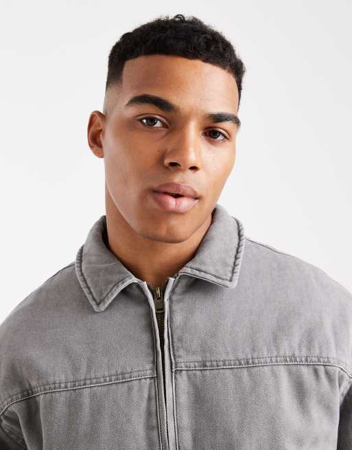Cotton On cropped worker jacket in gray | ASOS
