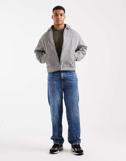 Cotton On Cropped worker jacket in grey | ASOS