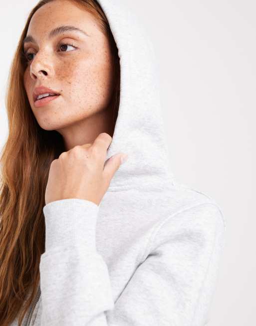 Cotton On cropped zip through hoodie in soft grey marle co-ord, 2 of 4
