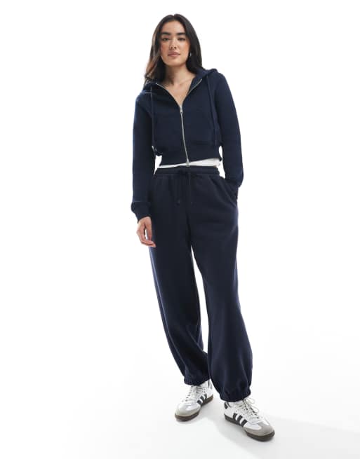 Cotton On cropped zip through hoodie in total eclipse (part of a set), 4 of 4