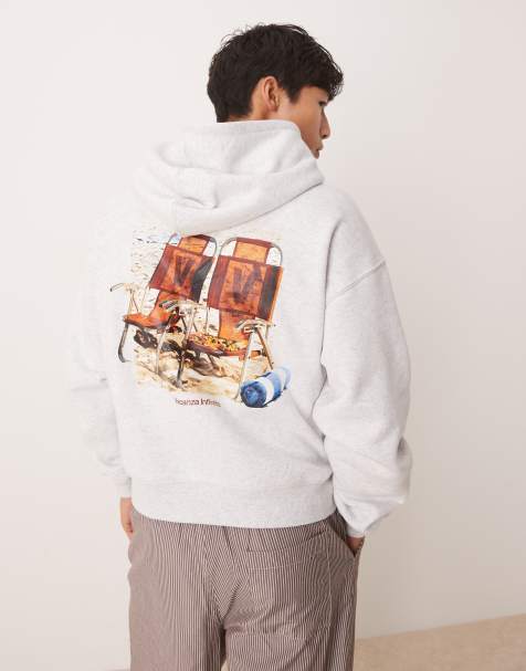 Cotton On Cropped zip up graphic hoodie in grey - view 1