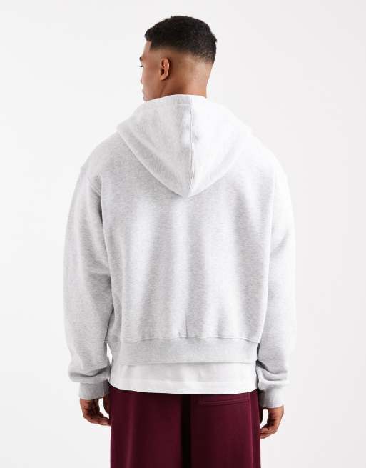 Cotton On cropped zip up hoodie in gray