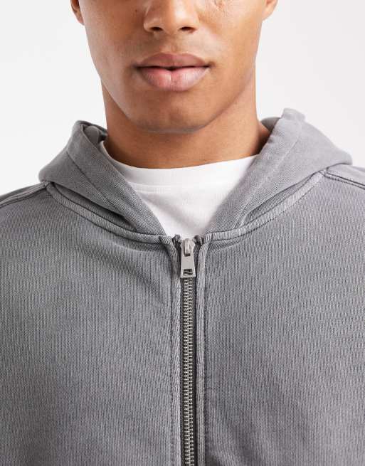 Cotton On cropped zip up hoodie in gray | ASOS