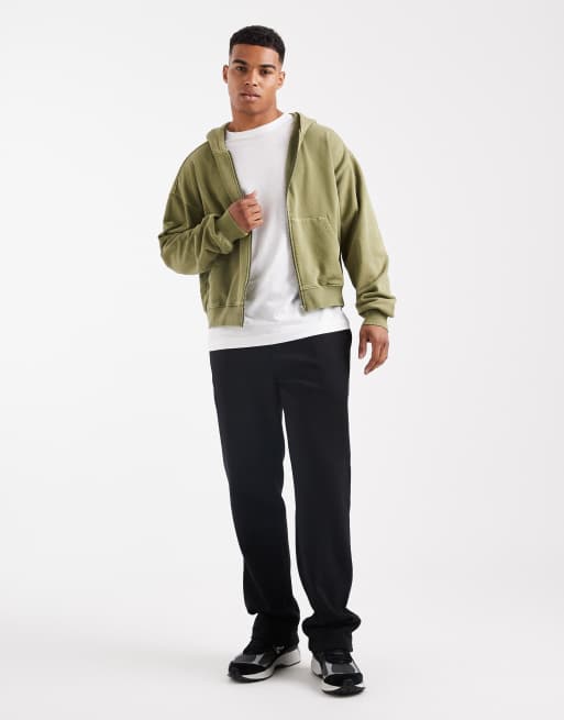 Cotton On Cropped zip up hoodie in green, 2 of 5