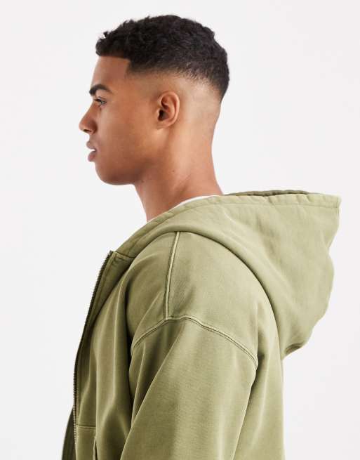 Cotton On Cropped zip up hoodie in green, 4 of 5
