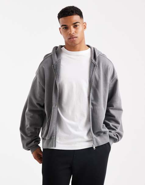 Cotton On Cropped zip up hoodie in grey - view 1