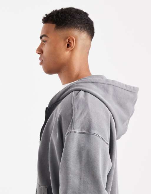 Cotton On Cropped zip up hoodie in grey, 4 of 5