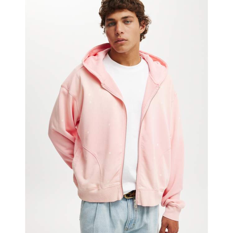 Cotton On Cropped zip up hoodie in melon / y2k wash | ASOS