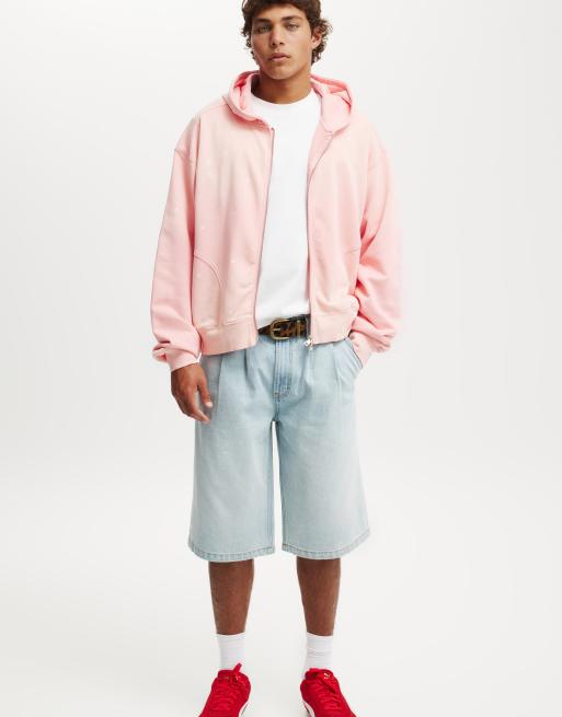 Cotton On Cropped zip up hoodie in melon / y2k wash | ASOS