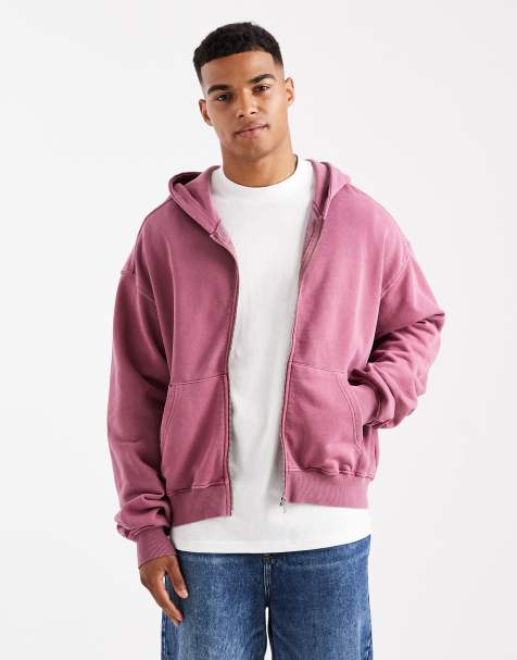 Cotton On Cropped zip up hoodie in pink