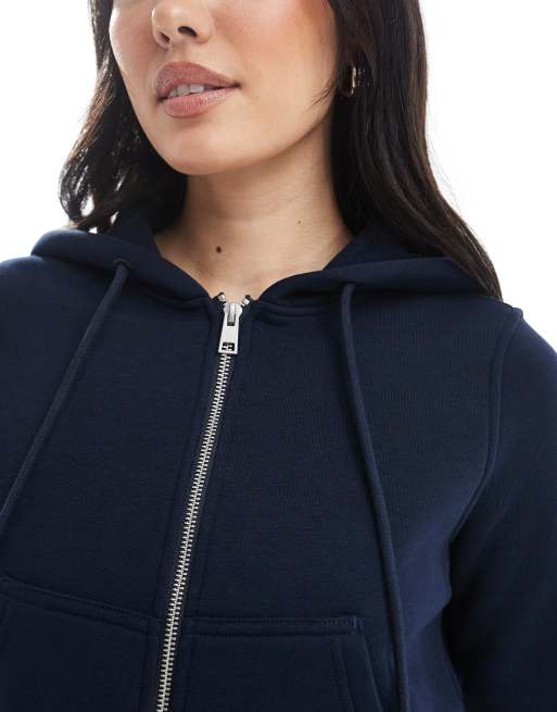 Cotton On cropped zip up hoodie in total eclipse - part of a set, 3 of 4