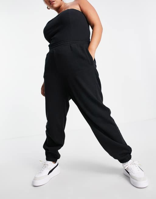 Cotton On Curve – Czarne sprane joggersy z podwyższonym stanem , 4 z 4