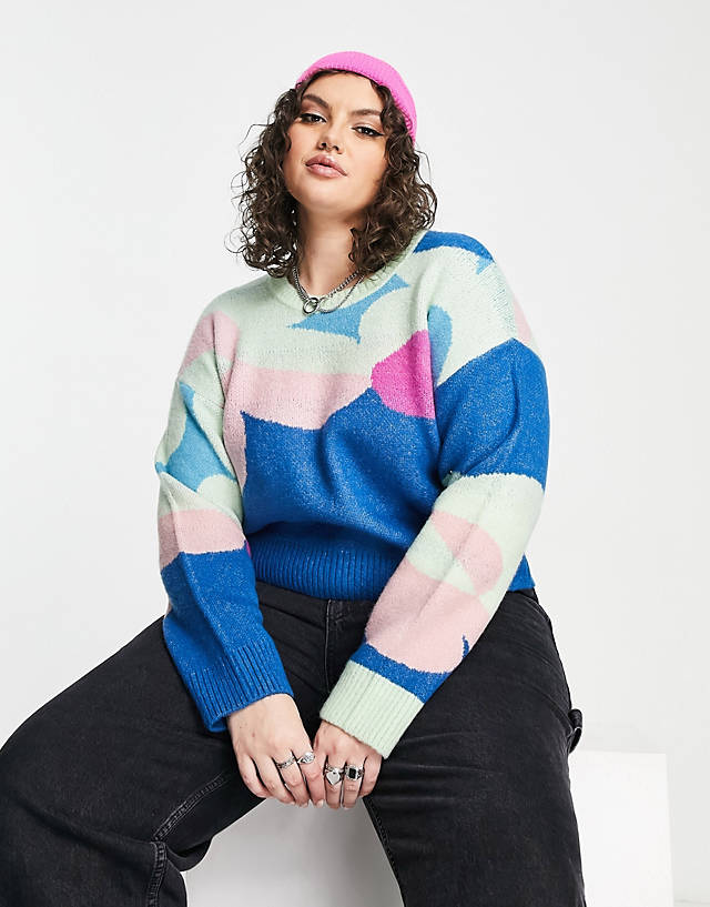 Cotton:On - Cotton On Curve flower graphic jumper in multi