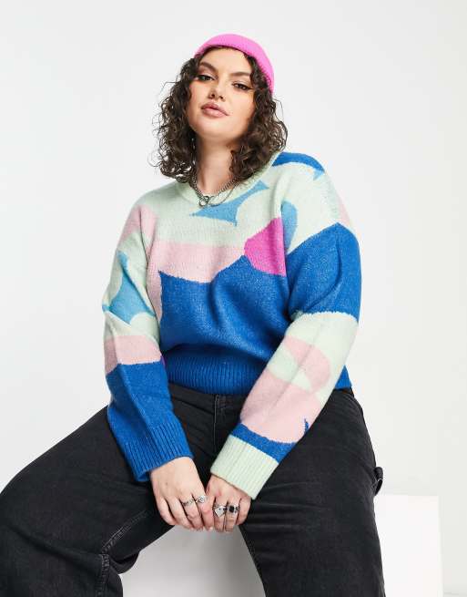 Cotton On Curve flower graphic jumper in multi ASOS