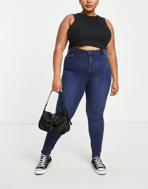 Cotton On Curve high rise skinny jeans in indigo - view 1