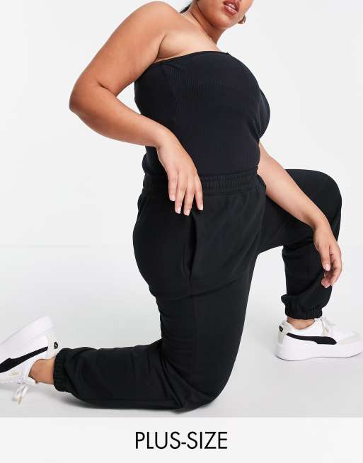 Cotton On Curve high waist trackies in washed black 