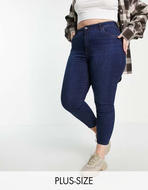 Cotton On Curve high waisted skinny jeans in dark wash 