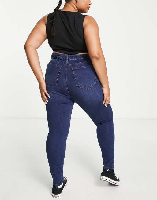 Cotton On Curve - Højtaljede skinny-jeans i indigoblå  , 2 af 4