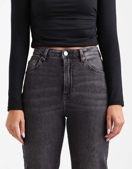 Cotton On Curve - Jeans dritti elasticizzati nero ardesia, 5 di 5