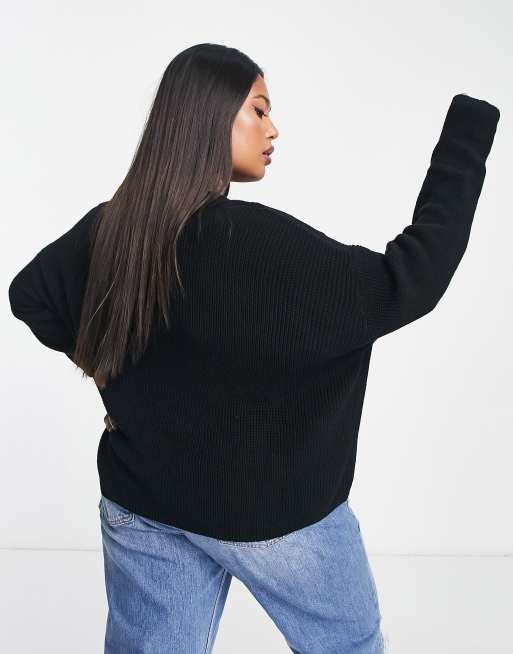 Cotton On Curve knit sweater in black