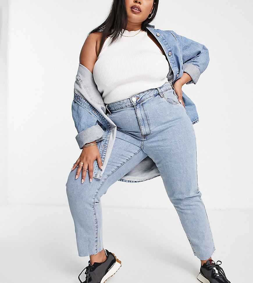 Cotton On Curve mom jeans in mid wash blue