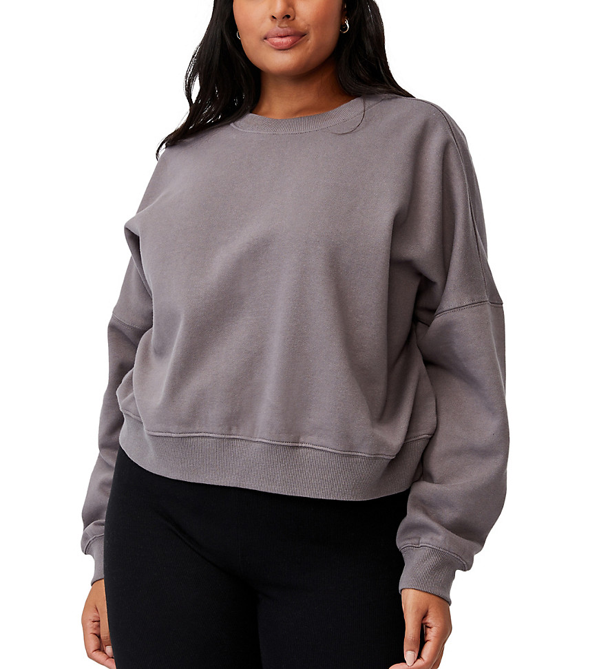 Cotton On Curve – Sweatshirt in verwaschenem Grau