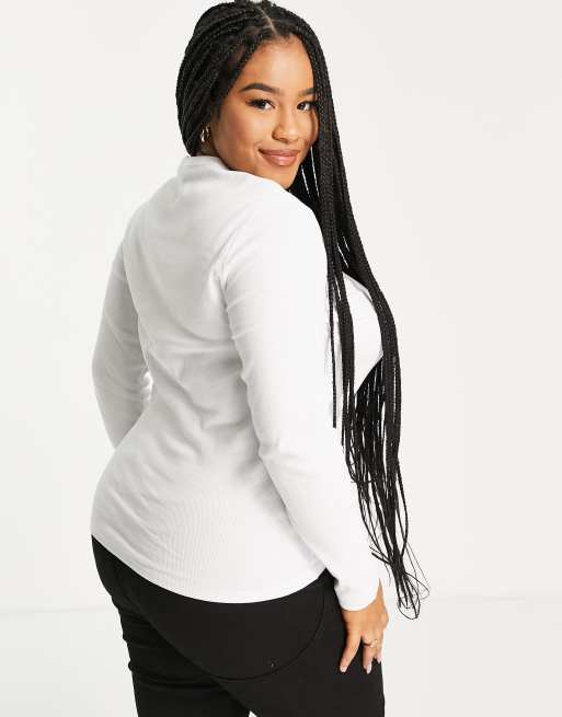 Cotton On Curve - T-shirt a maniche lunghe bianca, 4 di 4