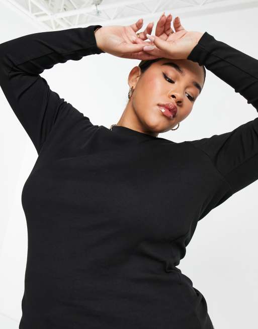 Cotton On Curve - T-shirt a maniche lunghe nera, 2 di 4
