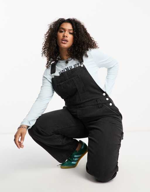 Cotton On Curve – Utility-Overall aus Denim in Schwarz 