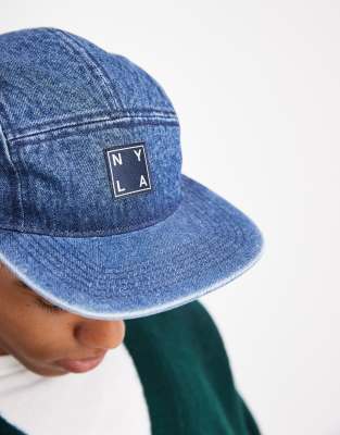 Cotton On Curved 5 Panel Hat In Blue