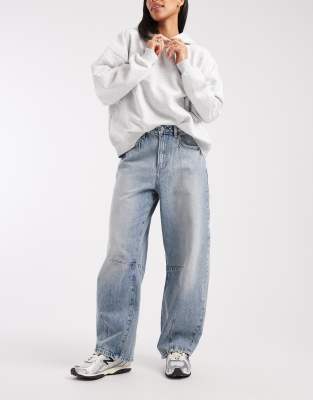 Cotton On Curvy - Barrel-Jeans in Movin Blue-Blau