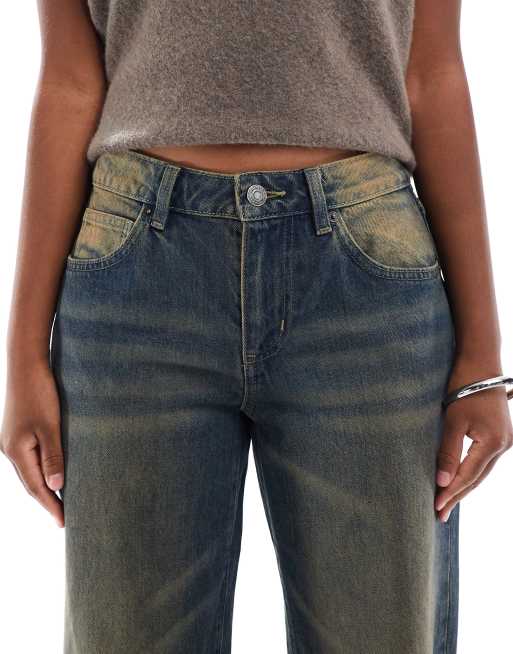 Cotton On Curvy – Blå, raka jeans med låg midja, 4 av 5