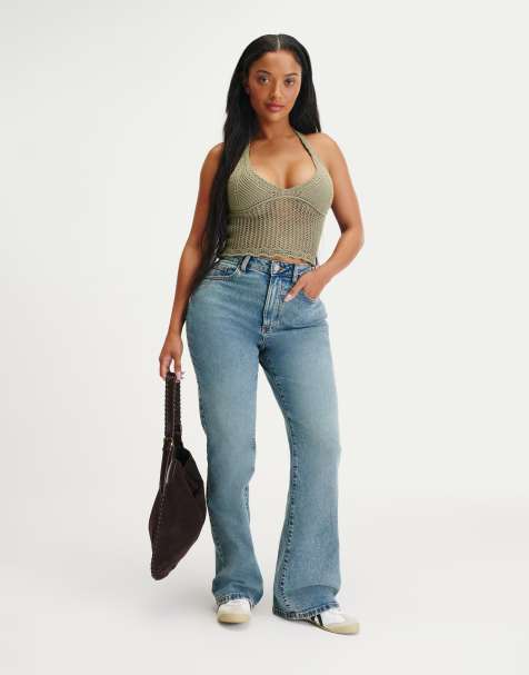 Cotton On Curvy flare jean in blue  - MBLUE - view 1