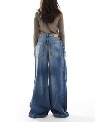 Cotton On Curvy Low Rise Straight Jeans In Blue