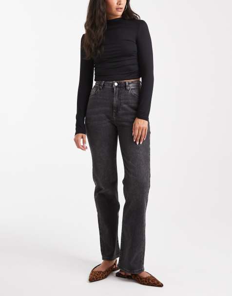 Cotton On - Curvy - Skifersorte jeans med stretch og lige ben - view 1