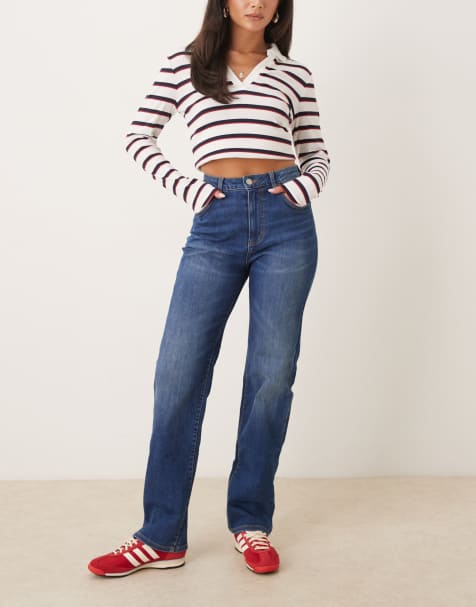 Cotton On Curvy stretch straight jean in blue  - MBLUE - view 1