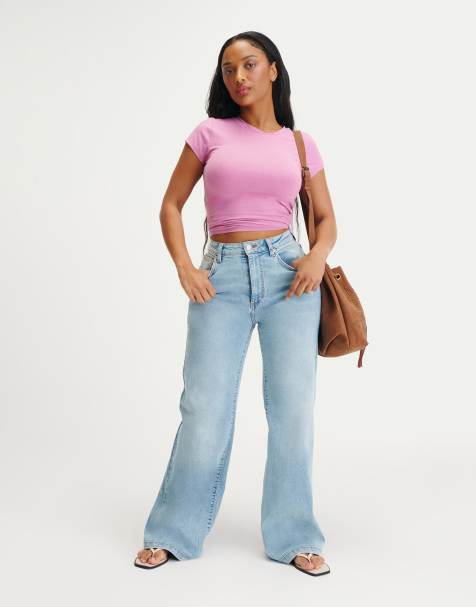 Cotton  On Curvy stretch wide jean in blue - view 1