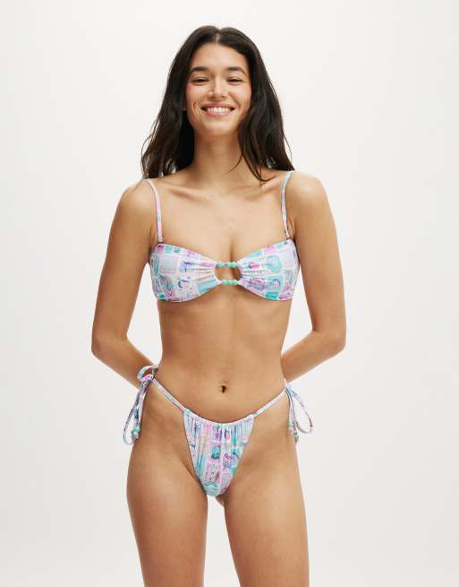 Cotton  On Cut out bandeau bikini top in multi 