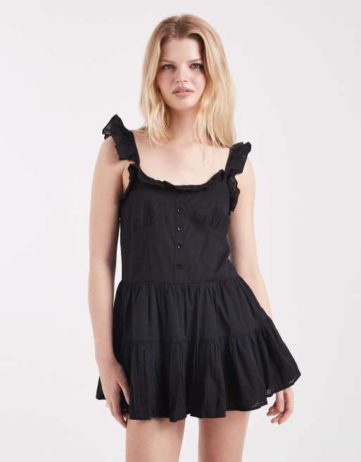 Cotton On – Czarna sukienka mini w stylu boho, 2 z 4