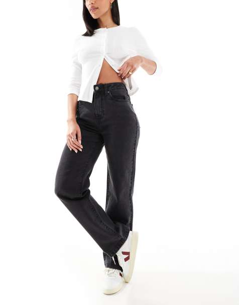 Cotton On stretch straight jeans in black 